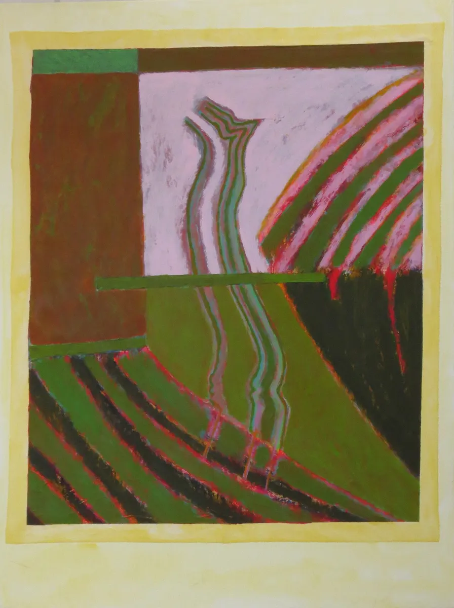 Carlos Loarca’s 2011 acrylic painting “La Línea,” inspired by the mythical dog El Cadejo