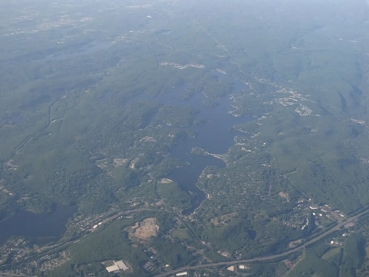 Lake Hopatcong in New Jersey on a calm day