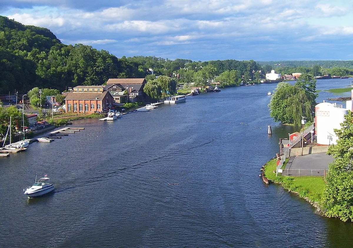 Rondout Creek near its mouth on the Hudson River at Kingston, New York
