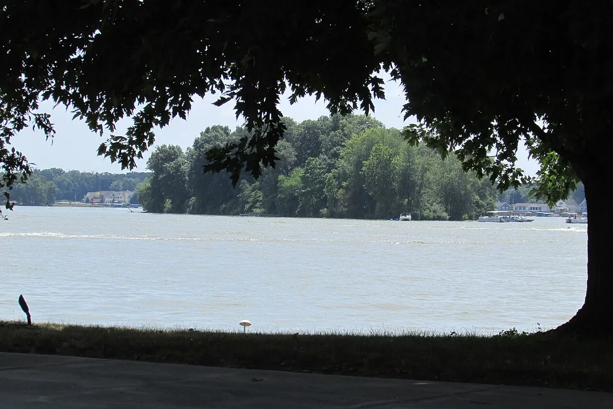 Lake Manitou in Rochester, Indiana, on a summer day – the lake where the 1838 monster was reported