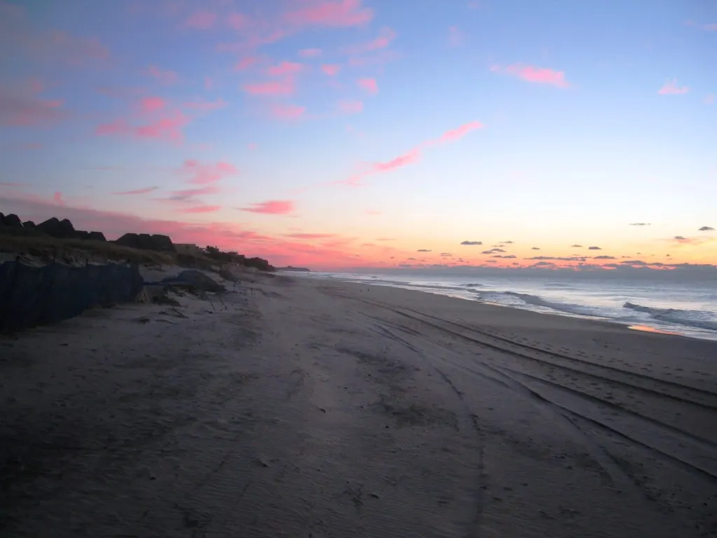 Sunrise over the Atlantic shore at Montauk, New York