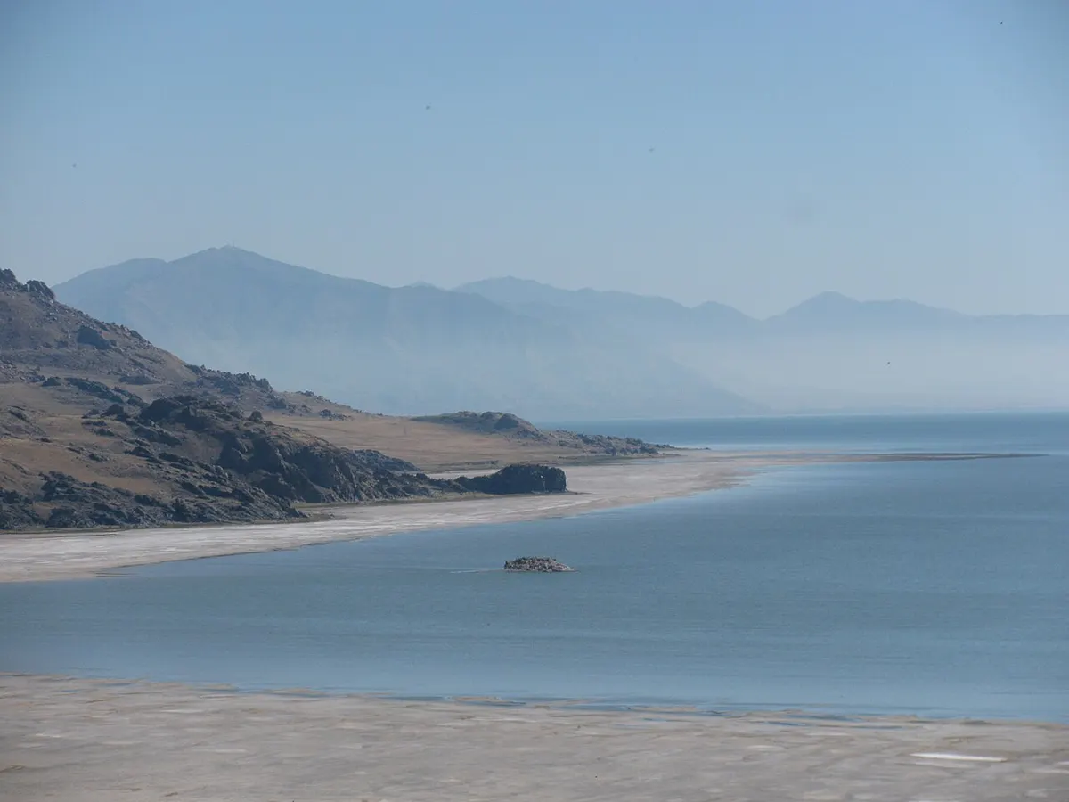 View of the Great Salt Lake from Antelope Island.