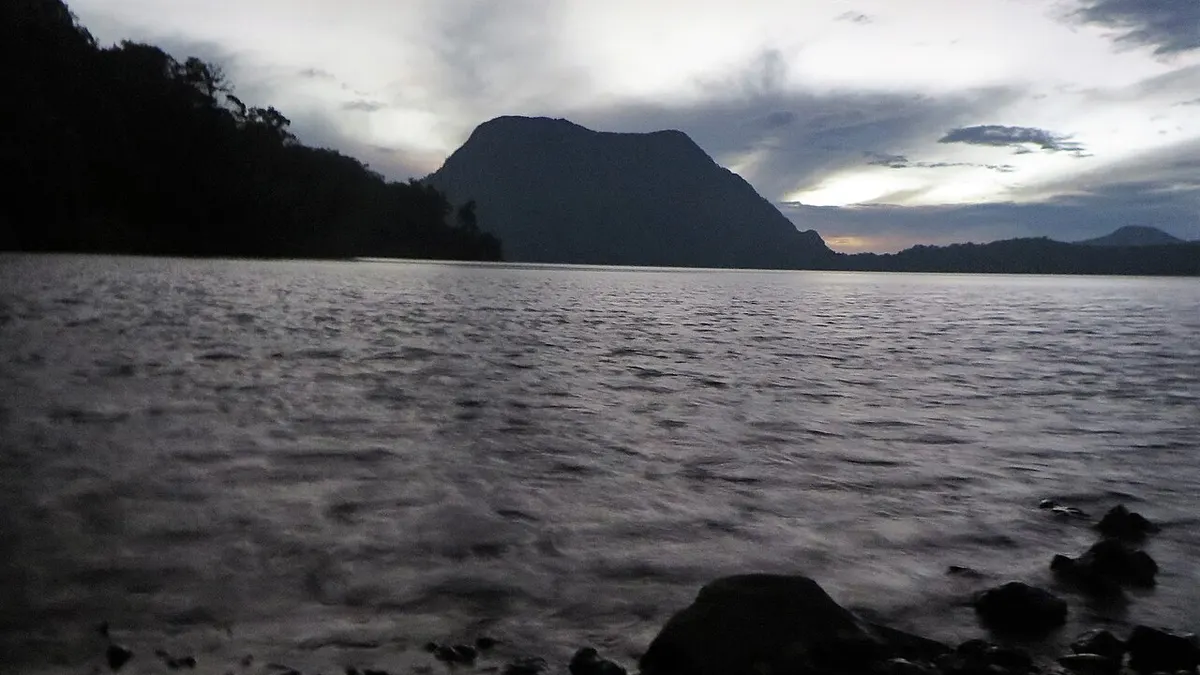 Lake Gunung Tujuh, a crater lake ringed by forested peaks in Kerinci Seblat National Park, Sumatra