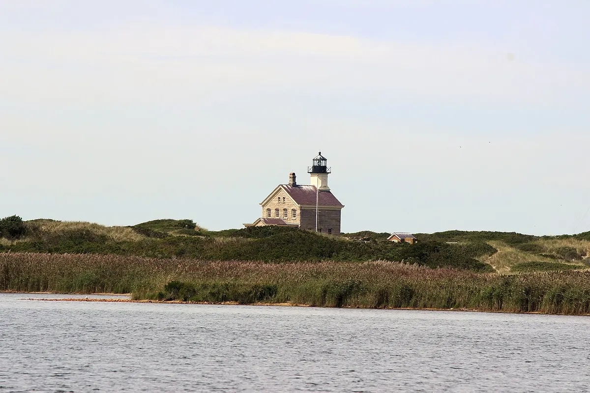Block Island North Light at Sandy Point, near where the Palatine was wrecked