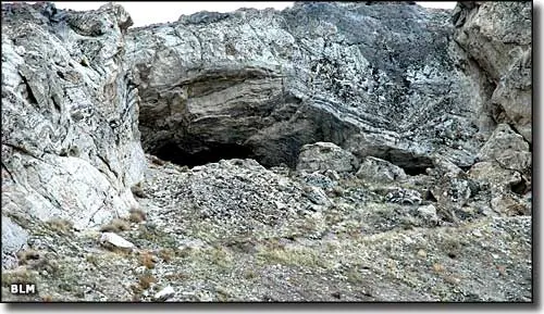 The outside of Lovelock Cave in northwestern Nevada