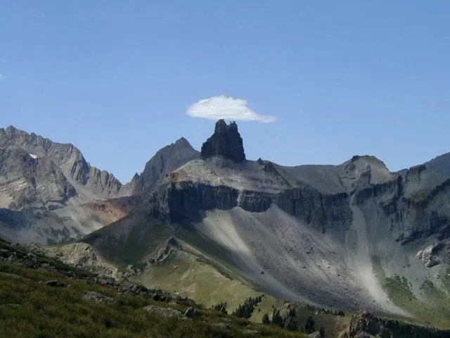 Lizard Head, a sheer volcanic spire in the San Juan Mountains of Colorado