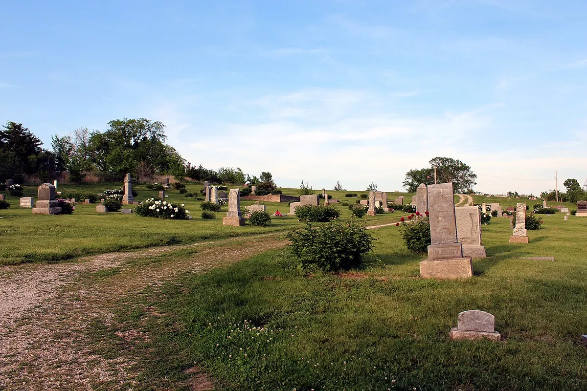Stull Cemetery in Kansas in daylight