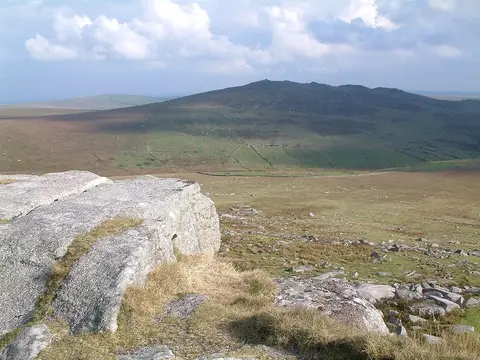 Brown Willy seen from Rough Tor – the highest point of Bodmin Moor and of Cornwall