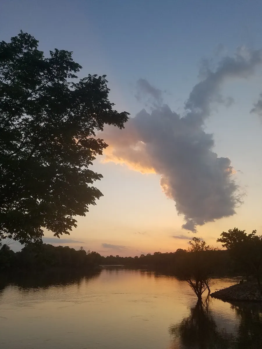 The White River at sunset, seen from near the boat launch at Jacksonport State Park, Arkansas