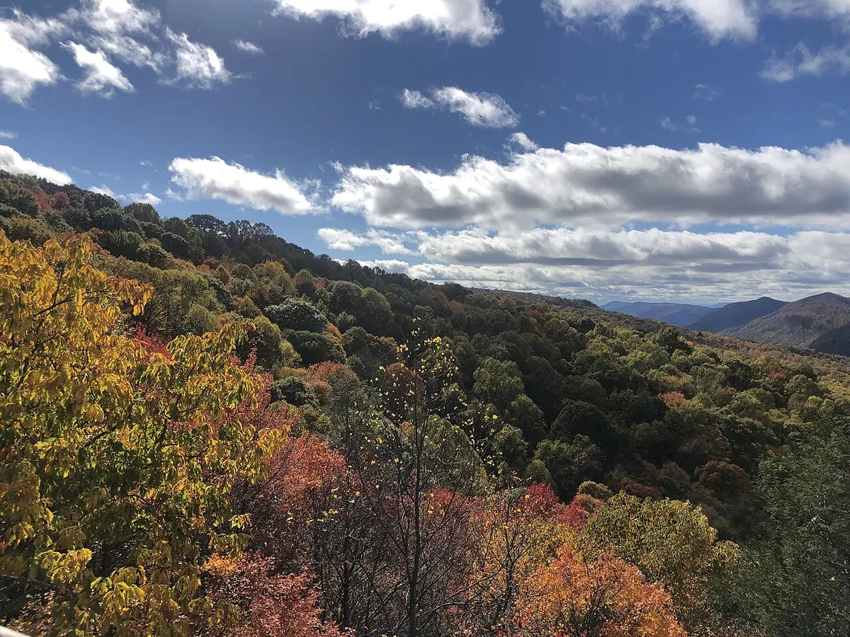 The view over Norton, Virginia, from the Flag Rock Overlook in autumn